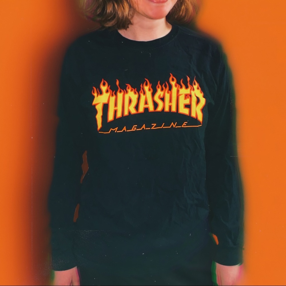 Black thrasher long sleeve shirt size small